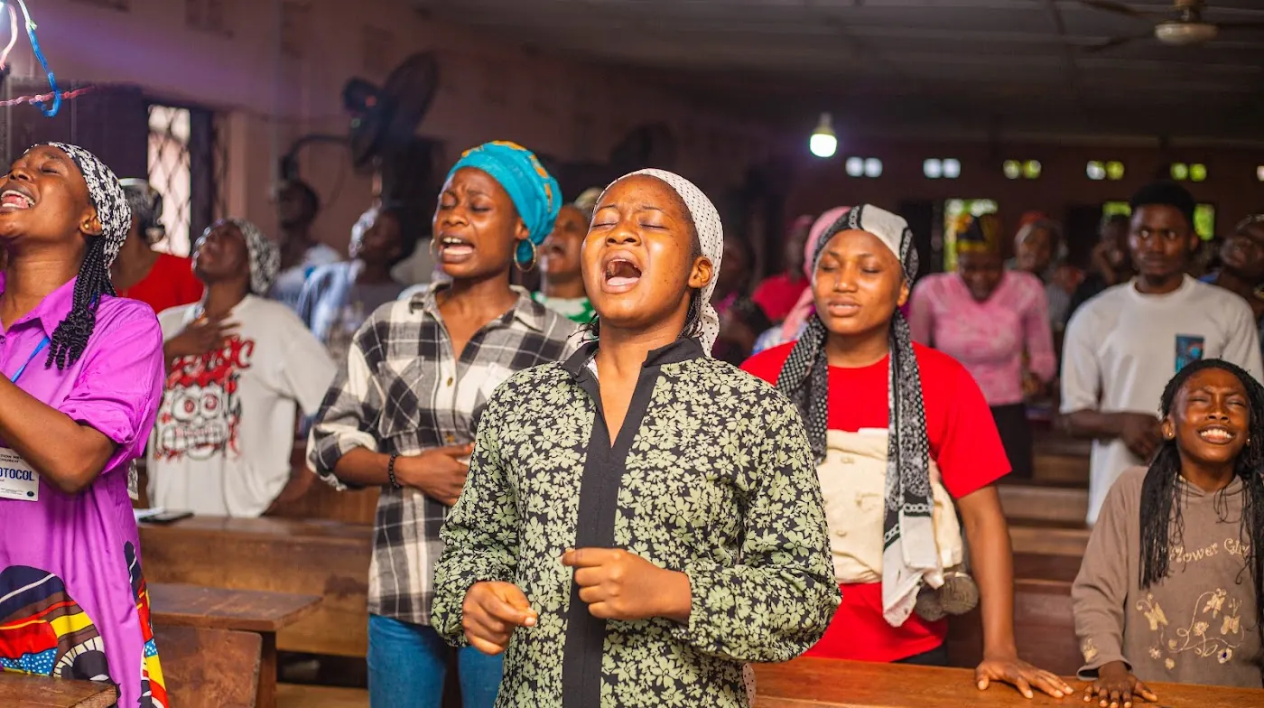 Worship & Word 2025 · At the Scent of Water: worshippers praying and praising at Adoration New Life Ministry, Aiyepe, Ijebu